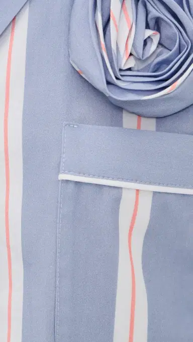 Sleeper The Rose Cotton Pajama Set Blue tripes | Thumbnail 6