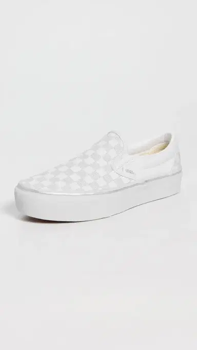 Vans Classic Slip On Platform Sneakers Metallic Checkerboard | Thumbnail 2 Vans Classic Slip On Platform Sneakers Metallic Checkerboard | Thumbnail 2