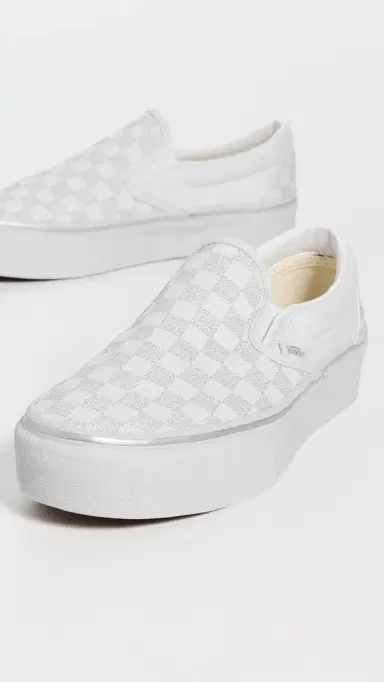 Vans Classic Slip On Platform Sneakers Metallic Checkerboard | Thumbnail 5 Vans Classic Slip On Platform Sneakers Metallic Checkerboard | Thumbnail 5