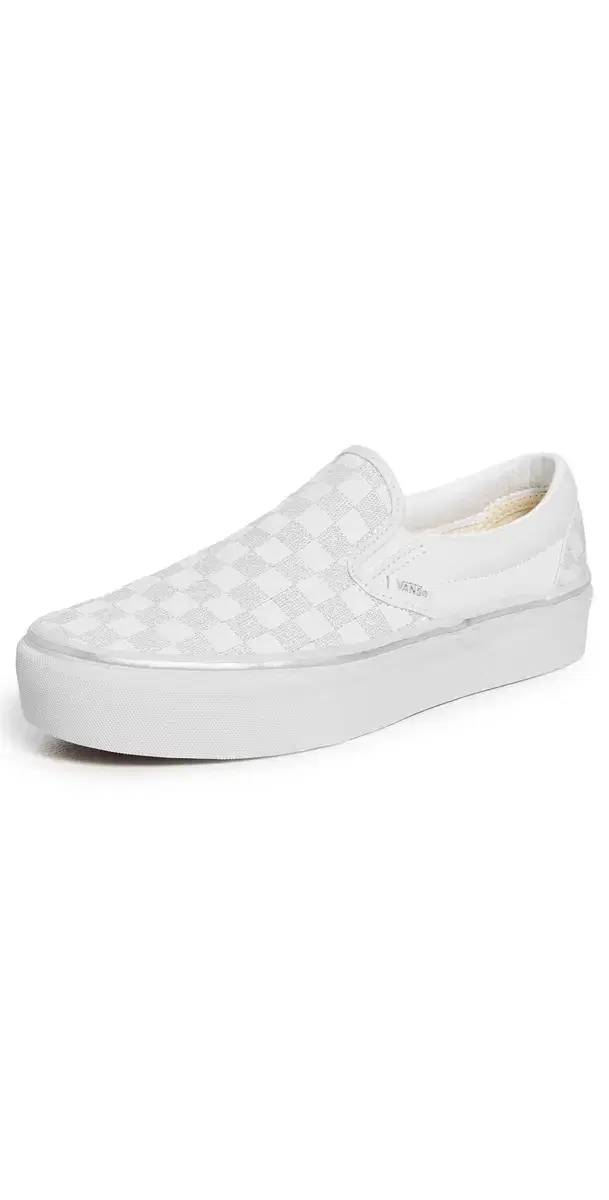 Vans Classic Slip On Platform Sneakers Metallic Checkerboard Silver M 5/ W 6.5