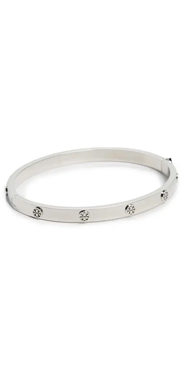 Tory Burch Thin Icon Hinge Bracelet Tory Silver