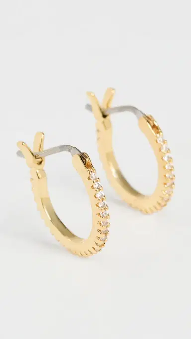 Gorjana Shimmer Huggie Hoop Earrings Gold One Size | Thumbnail 2