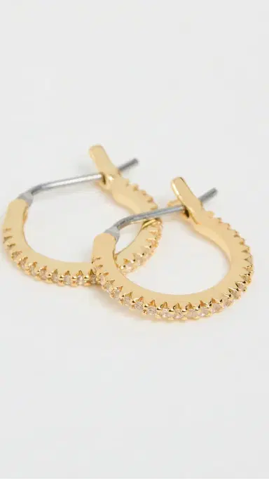 Gorjana Shimmer Huggie Hoop Earrings Gold One Size | Thumbnail 4