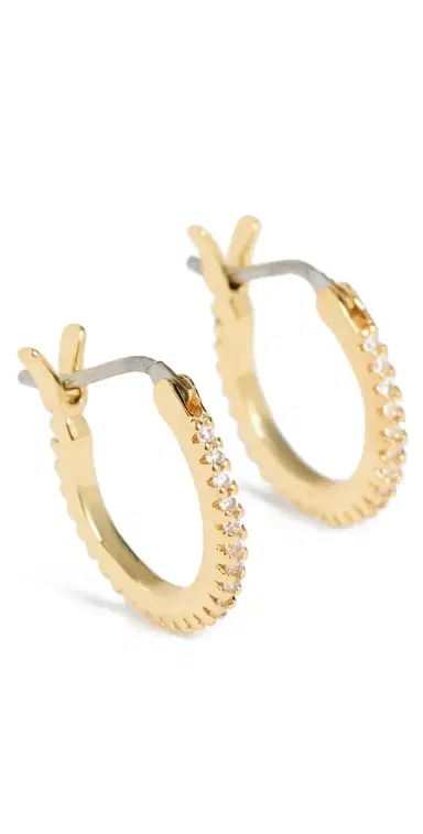 Gorjana Shimmer Huggie Hoop Earrings Gold One Size | Thumbnail 1