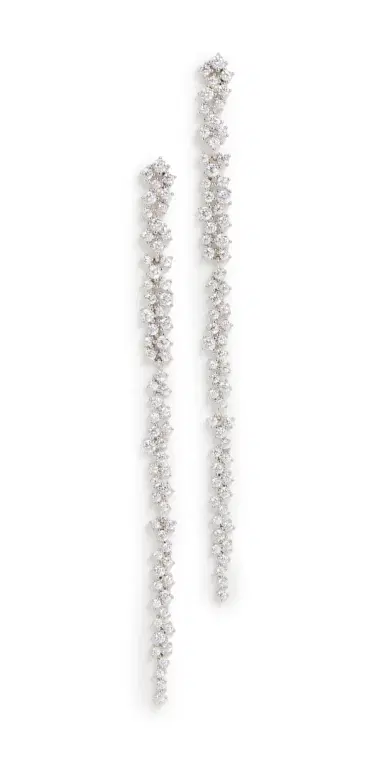 Shashi Kalista Pave Earrings White Gold One Size | Thumbnail 1