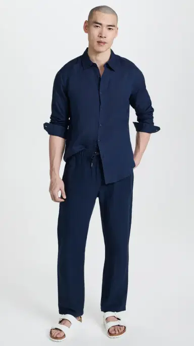 Onia Air Linen Pull-On Pants Deep Navy M | Thumbnail 5