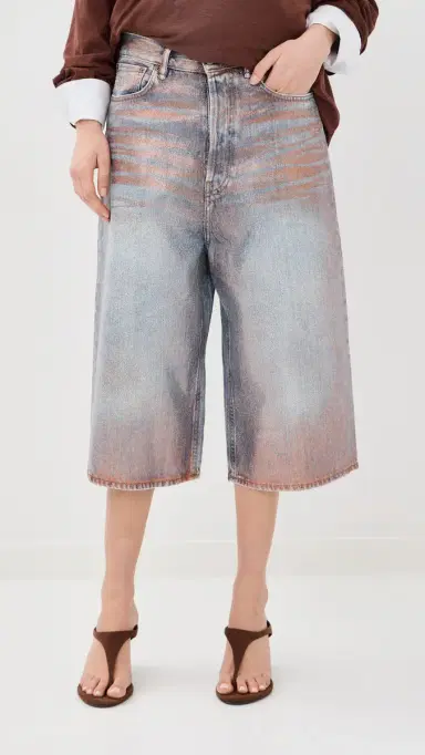 Acne Studios Denim Shorts Rose Copper/Light Blue | Thumbnail 3