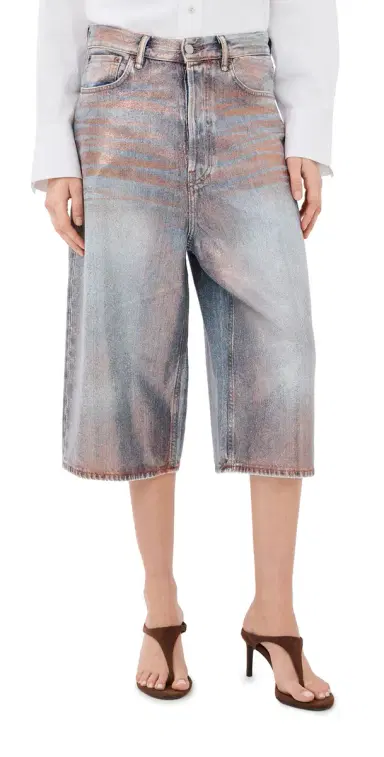 Acne Studios Denim Shorts Rose Copper/Light Blue | Thumbnail 1