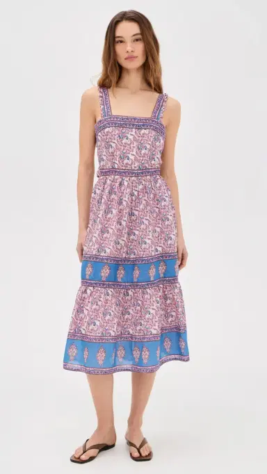 Bell Ophelia Midi Dress Pink and Blue | Thumbnail 2 Bell Ophelia Midi Dress Pink and Blue | Thumbnail 2