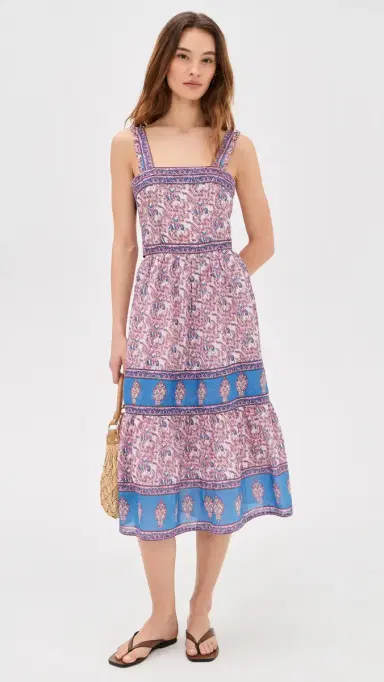 Bell Ophelia Midi Dress Pink and Blue | Thumbnail 5 Bell Ophelia Midi Dress Pink and Blue | Thumbnail 5