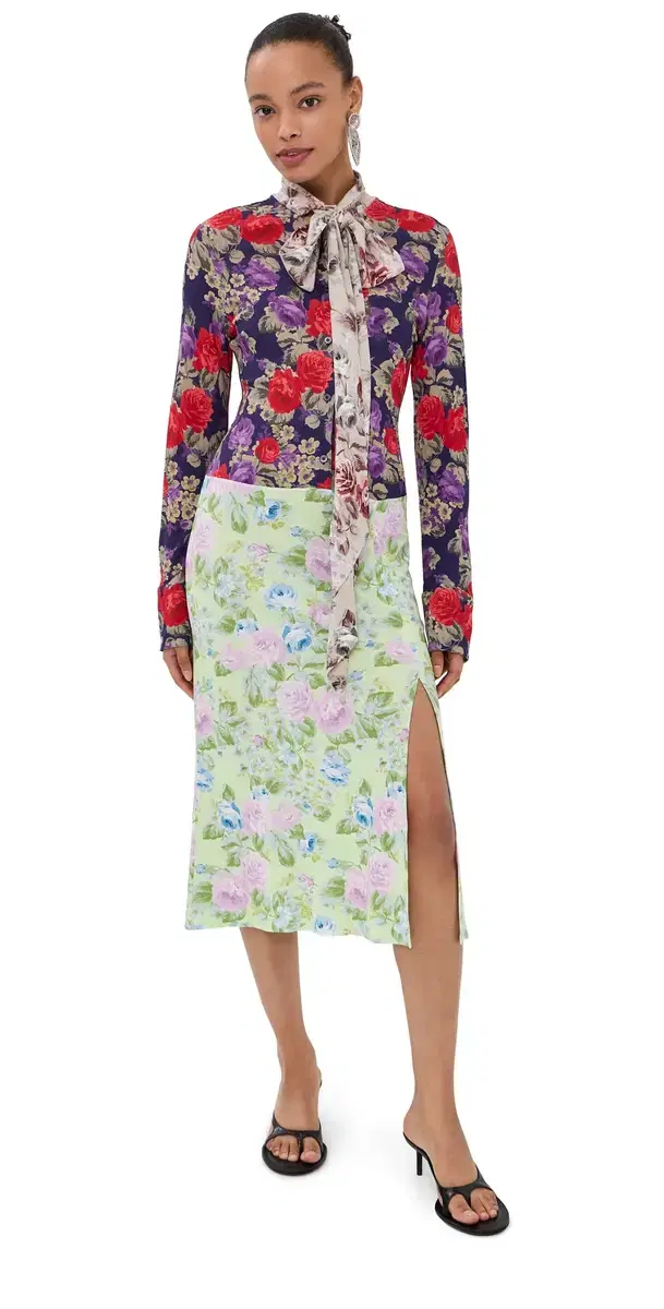 Long Sleeve Dress Purple/Green