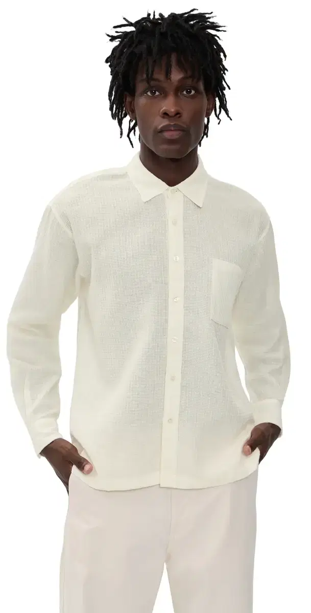 Waffle eisure Shirt White