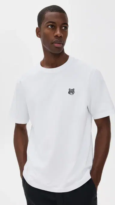Maison Kitsuné Grey Fox Head Patch Comfort Tee White L | Thumbnail 2