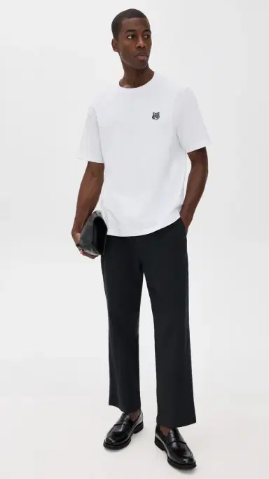 Maison Kitsuné Grey Fox Head Patch Comfort Tee White L | Thumbnail 5