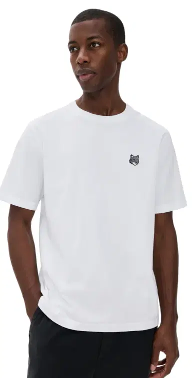 Maison Kitsuné Grey Fox Head Patch Comfort Tee White L | Thumbnail 1