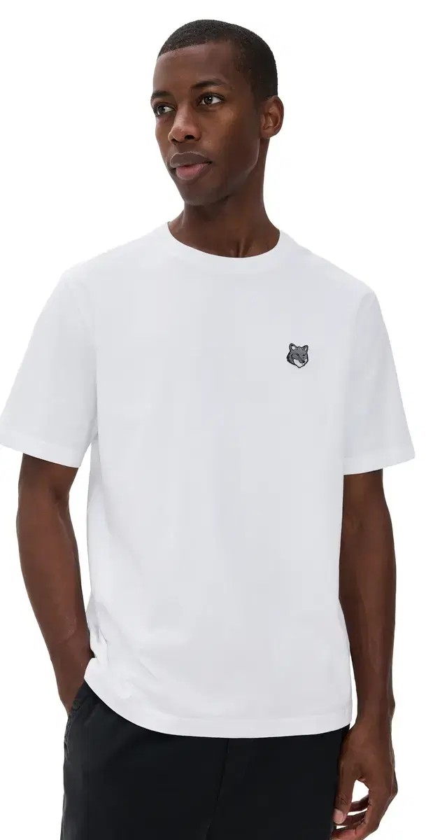Grey Fox Head Patch Comfort Tee White