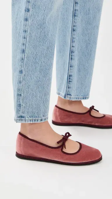 Vibi Venezia Mary Jane Velvet Brigitte Flats Marie Antoinette 36 | Thumbnail 3