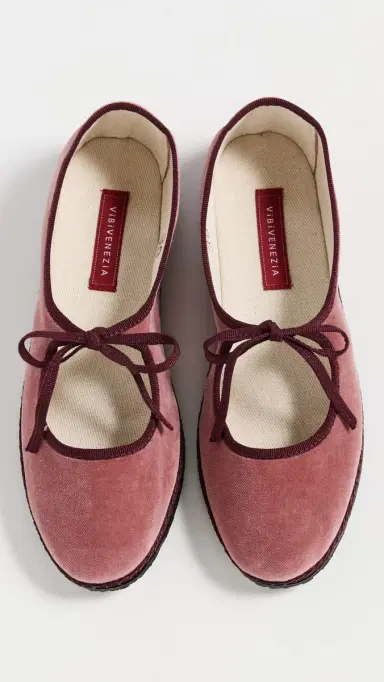 Vibi Venezia Mary Jane Velvet Brigitte Flats Marie Antoinette 36 | Thumbnail 5