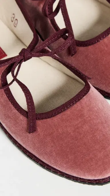Vibi Venezia Mary Jane Velvet Brigitte Flats Marie Antoinette 36 | Thumbnail 6