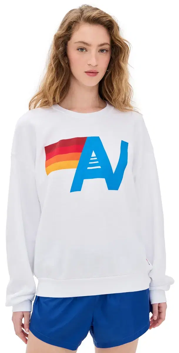 Aviator Nation Logo Relaxed Crew weatshirt White