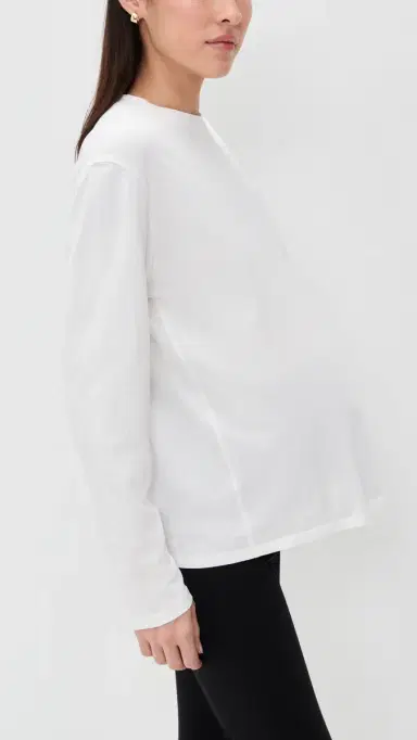 Hatch The Washed Cotton Long Sleeve Tee White 4 | Thumbnail 4 Hatch The Washed Cotton Long Sleeve Tee White 4 | Thumbnail 4