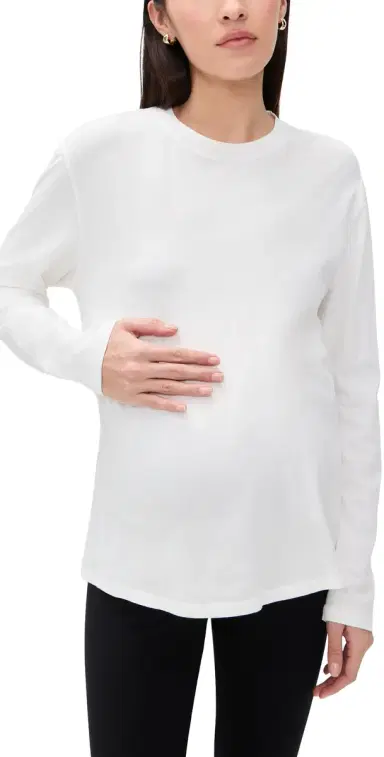 Hatch The Washed Cotton Long Sleeve Tee White 4 | Thumbnail 1 Hatch The Washed Cotton Long Sleeve Tee White 4 | Thumbnail 1