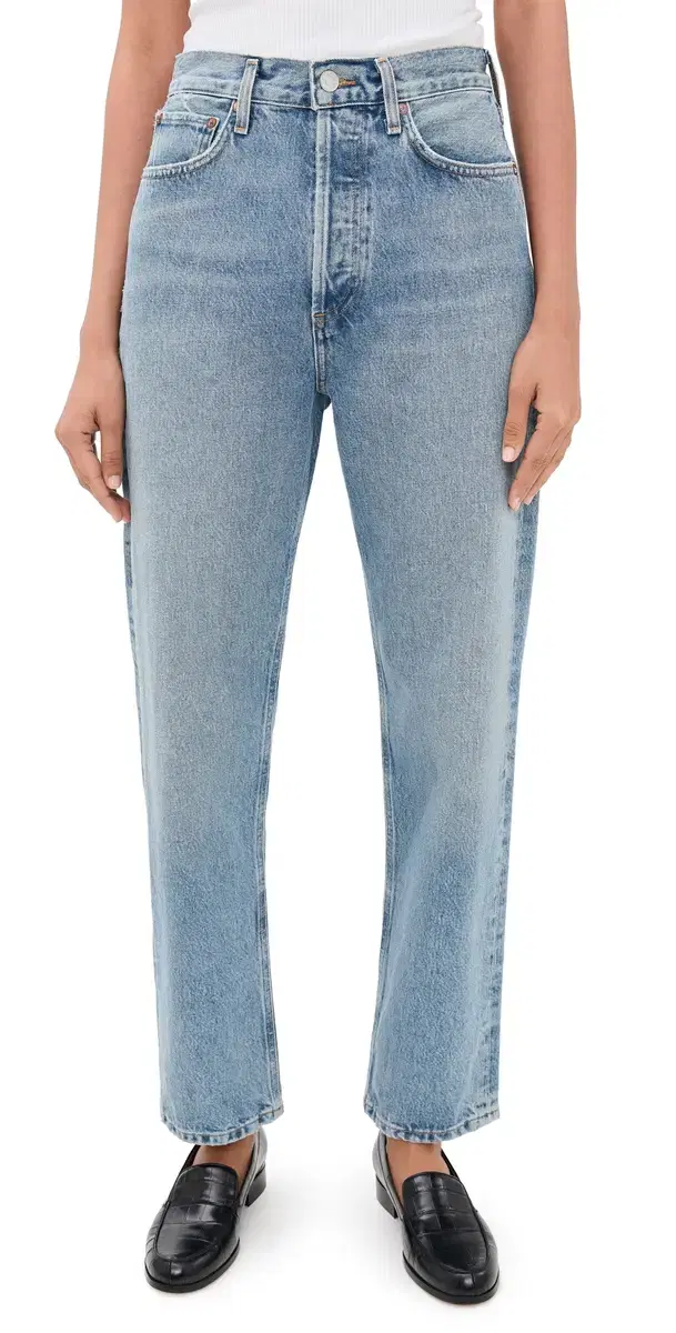 90s Pinch Waist High Rise Straight Jeans Stage