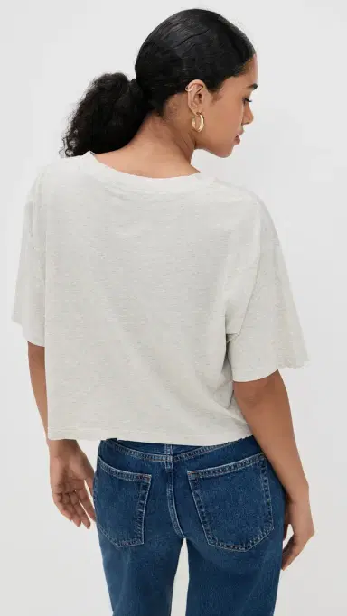 Anine Bing Johnny Cropped Tee Grey M | Thumbnail 3