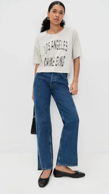 Anine Bing Johnny Cropped Tee Grey M | Thumbnail 5