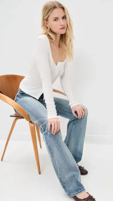 Free People End Game Pointelle Shirt Sugar Swizzle | Thumbnail 5 Free People End Game Pointelle Shirt Sugar Swizzle | Thumbnail 5