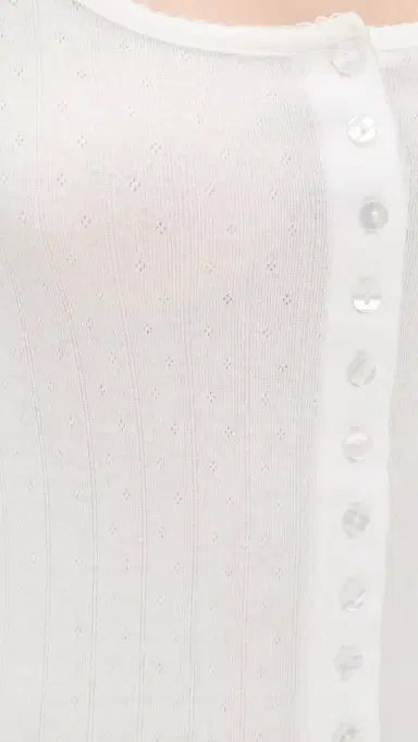 Free People End Game Pointelle Shirt Sugar Swizzle | Thumbnail 6 Free People End Game Pointelle Shirt Sugar Swizzle | Thumbnail 6