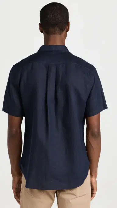 Vince Linen Short Sleeve Shirt Coastal | Thumbnail 3 Vince Linen Short Sleeve Shirt Coastal | Thumbnail 3