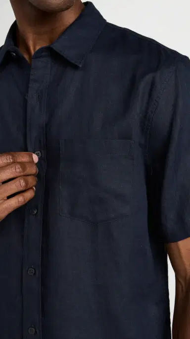 Vince Linen Short Sleeve Shirt Coastal | Thumbnail 6 Vince Linen Short Sleeve Shirt Coastal | Thumbnail 6