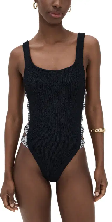 Hunza G Womens One Piece Swimsuit Black/Black One Size | Thumbnail 1
