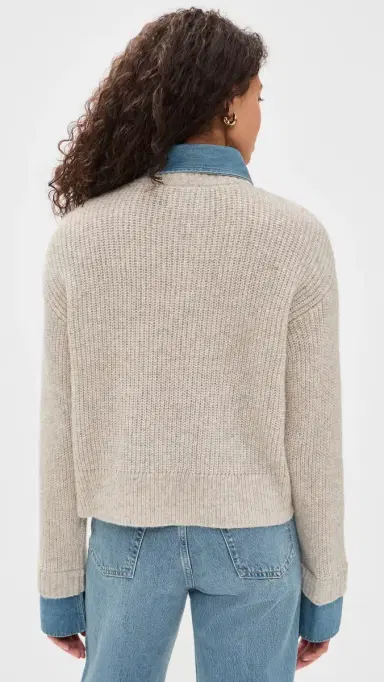LE JEAN Harvey Sweater uperlight Denim/Oatmeal | Thumbnail 3