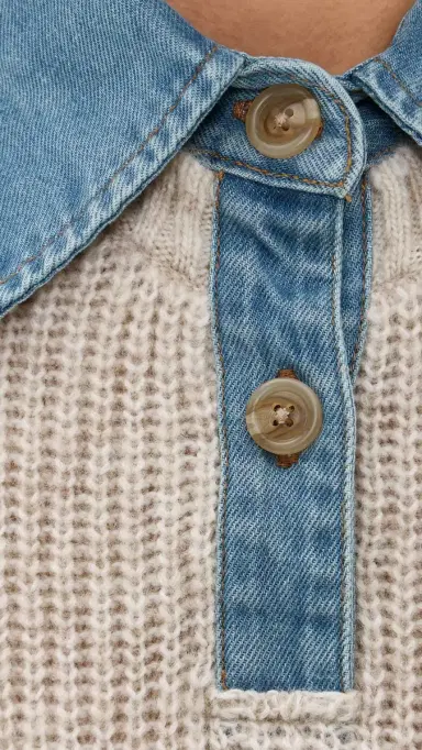LE JEAN Harvey Sweater uperlight Denim/Oatmeal | Thumbnail 6
