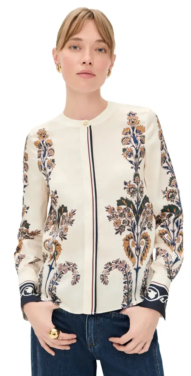 Veronica Beard Hoku Blouse Ecru Multi