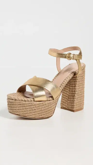 Gianvito Rossi Bebe Nappa Silk Washed Platform Heel Mekong/Naturale | Thumbnail 2