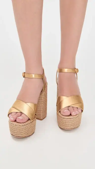 Gianvito Rossi Bebe Nappa Silk Washed Platform Heel Mekong/Naturale | Thumbnail 3