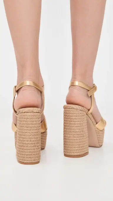 Gianvito Rossi Bebe Nappa Silk Washed Platform Heel Mekong/Naturale | Thumbnail 4