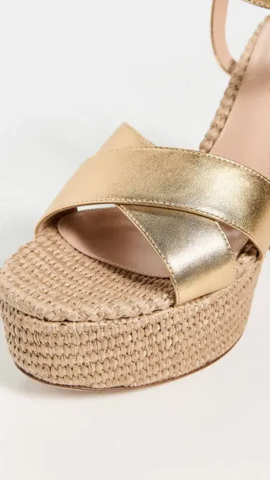 Gianvito Rossi Bebe Nappa Silk Washed Platform Heel Mekong/Naturale | Thumbnail 6
