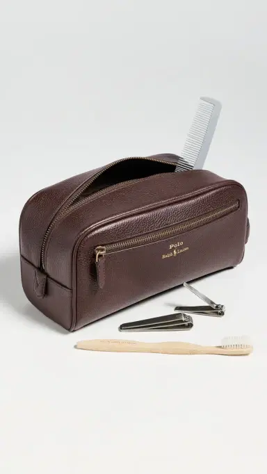Polo Ralph Lauren Pebbled Leather Toiletry Bag | Thumbnail 4 Polo Ralph Lauren Pebbled Leather Toiletry Bag | Thumbnail 4