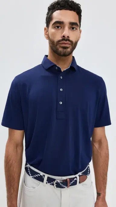 Greyson Tala Lightweight Airflow Jersey Polo Maltese Blue S | Thumbnail 2