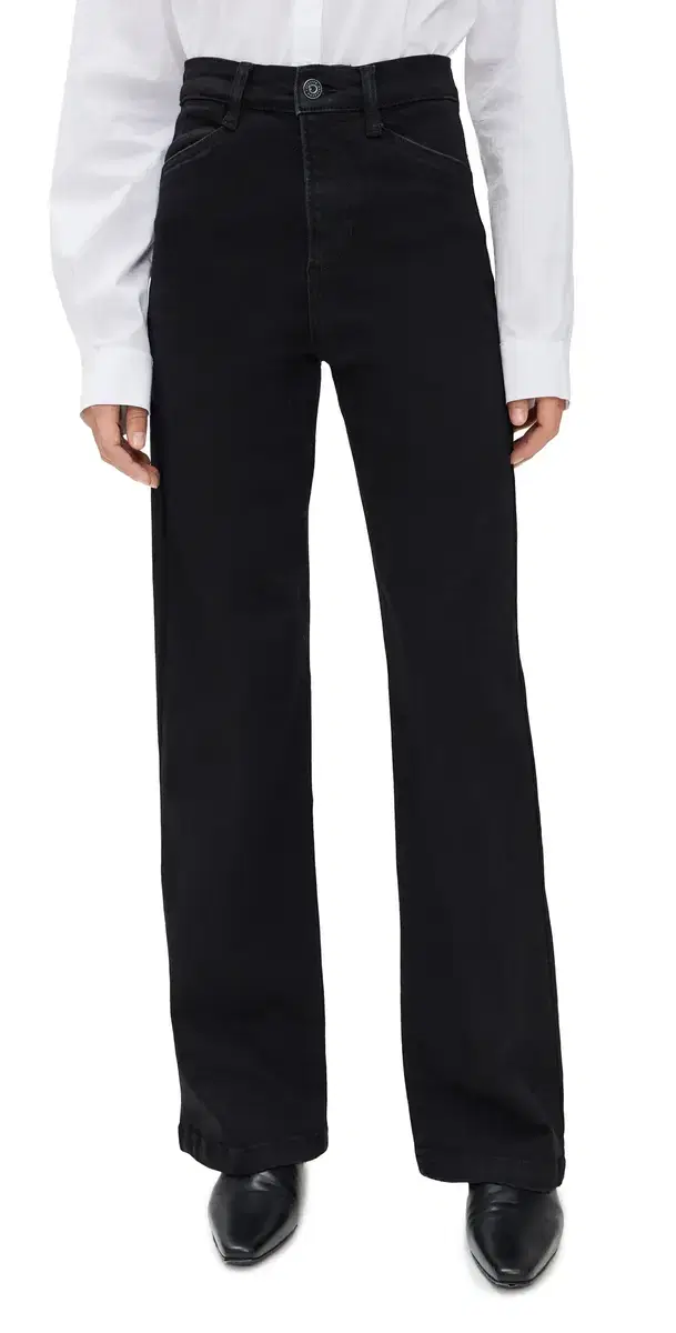 Favorite Daughter The Mischa Super High Rise Wide Leg Jeans Onyx