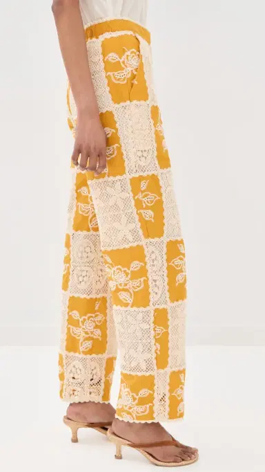 Farm Rio Lace Pants Off-White | Thumbnail 4