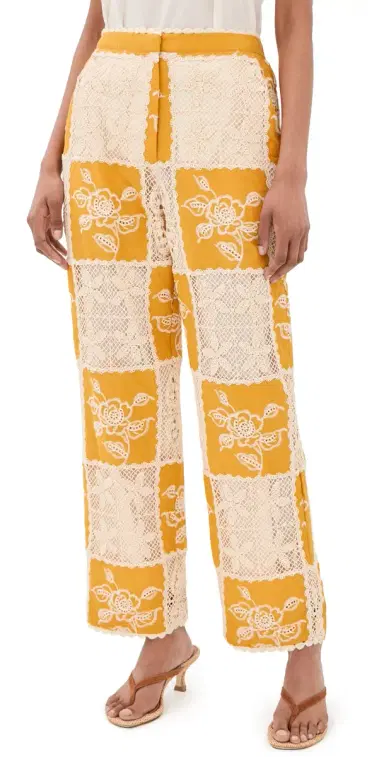 Farm Rio Lace Pants Off-White | Thumbnail 1