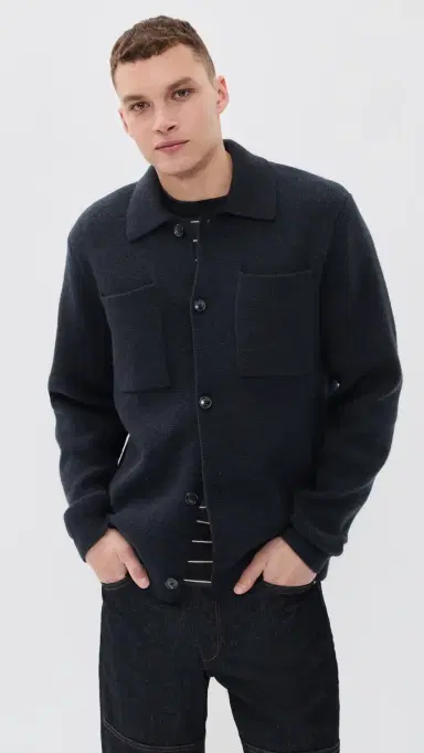 Les Deux Fischer Milano Knit Overshirt Dark Navy L | Thumbnail 2
