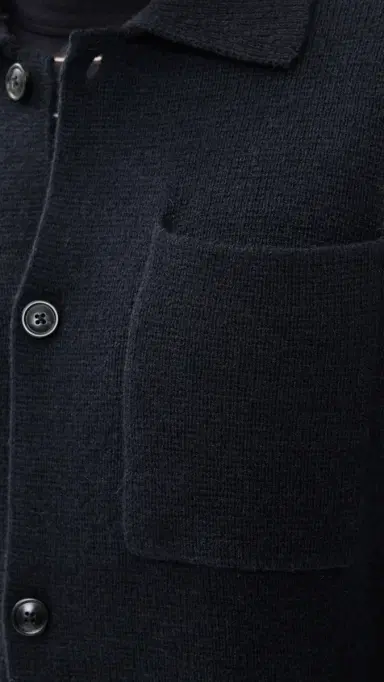 Les Deux Fischer Milano Knit Overshirt Dark Navy L | Thumbnail 6