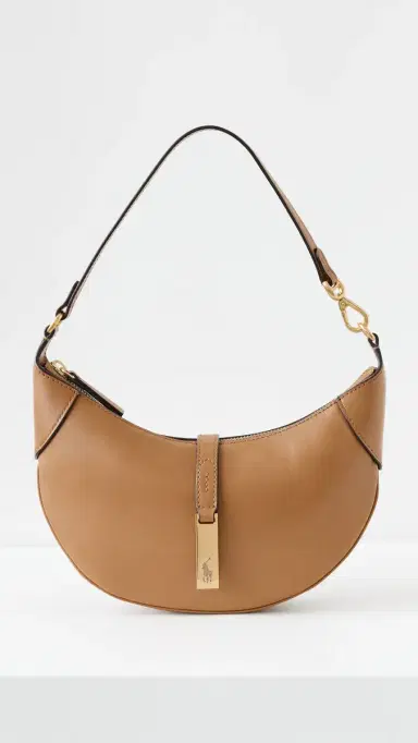 Polo Ralph Lauren Small Grain Polo ID Mini Shoulder Bag Tan One Size | Thumbnail 2