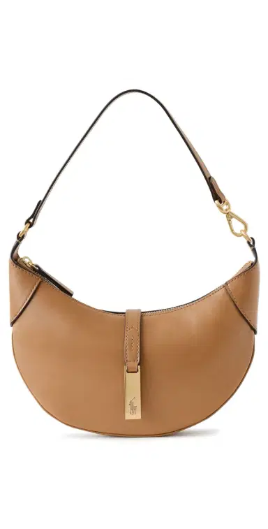 Polo Ralph Lauren Small Grain Polo ID Mini Shoulder Bag Tan One Size | Thumbnail 1